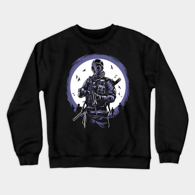 Gas Mask Crewneck Sweatshirt by Dark Planet Tees